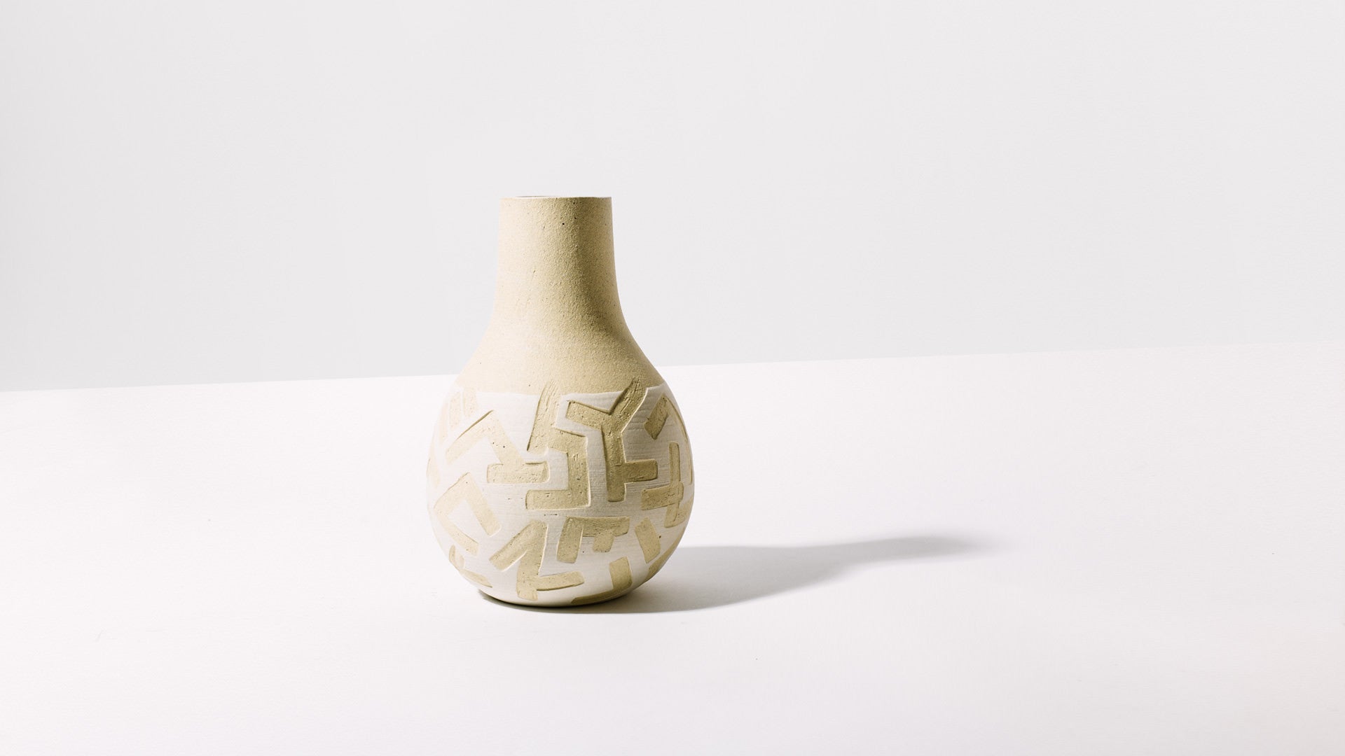White Etched Vase - Homecoming