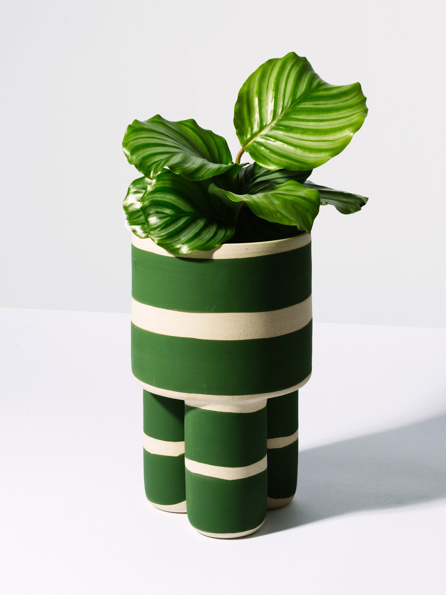 Green Striped Milking Planter - Workaday Handmade - Homecoming