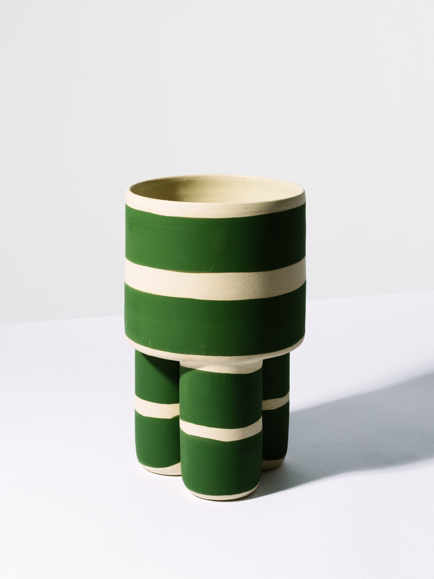 Green Striped Milking Planter - Workaday Handmade - Homecoming