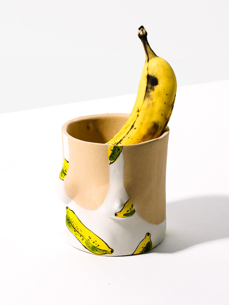 Group Partner Ceramic Banana Boob Pot Planter